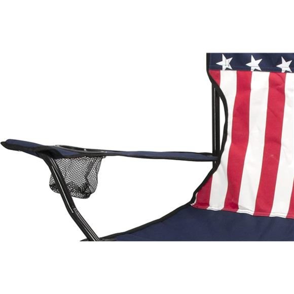 Camping Chair Camping Chair with Cupholder with Cupholder American Flag Blue - Picture 4 of 5